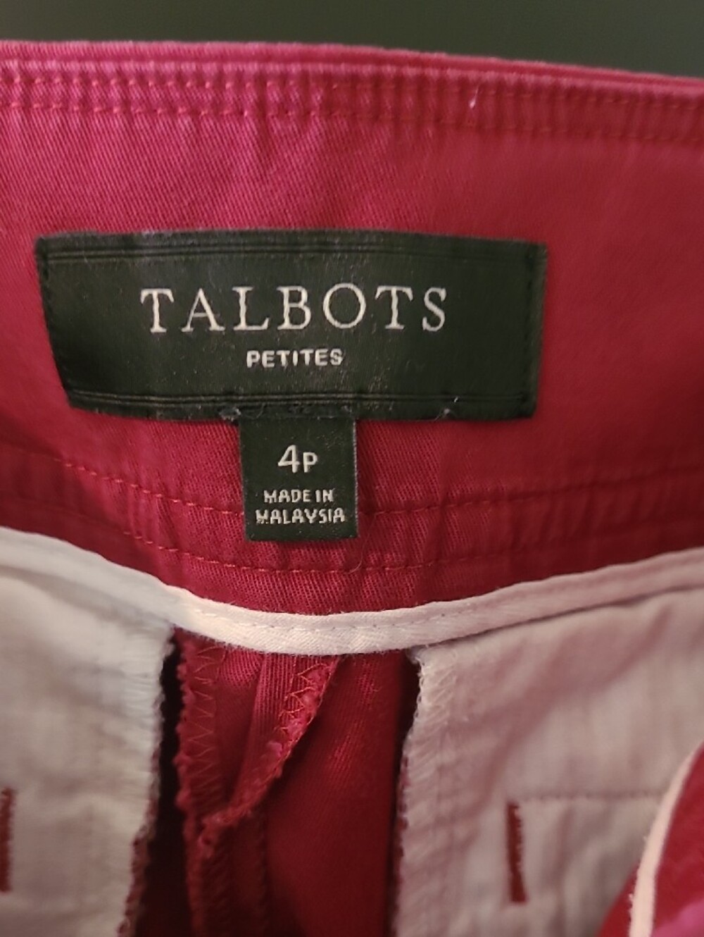 Talbots Raspberry-Pink Straight-Leg Chinos - Picture 2 of 8